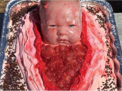 Si tratta di una torta iper realistica, letteralmente a forma di vagina, da cui di solito fa capolino la testa di un finto neonato insanguinato. A quanto pare sarebbero di buon auspicio. Avreste il coraggio di assaggiarle? 